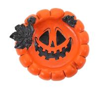 HOMSFOU Cenicero Grande para Cigarros Cabeza de Calabaza de Resina Naranja, Decorativo y Fácil de Limpiar, Adecuado para Café y Decoración de Escritorio en Halloween