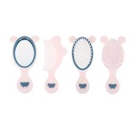 HOMSFOU Cepillo para Cabello Infantil Pequeño 4 Piezas Peine Decorativo y Espejo de Mano Lindo, Juego Portátil para Niñas, Adecuado para Peinar y Desenredar Cabello en Casa y Viajes