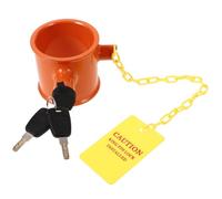 HOMSFOU Cerradura de Pasador Antirrobo para Remolque y Rueda Naranja | Aleación de Aluminio, Instalación Fácil y Uso Prolongado, Señal Visible de Advertencia para Caravana