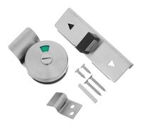 HOMSFOU Cerradura Deslizante Indicadora para Cabina de Baño de Acero | Pestillo Indicador Libre Ocupado, Cuerpo Estrecho, Uso en Baño Comercial, Color Plata