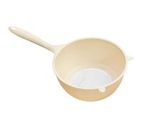 HOMSFOU Cesta Coladora de Arroz de Plástico Pequeña Color Crema, Escurridor Multiusos Malla Fina para Cocina, Colador de Alimentos Reutilizable Adecuado para Lavar Frutas y Verduras