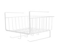 HOMSFOU Cesta Colgante para Gabinete de Acero al Carbono Resistente, Organizador Debajo del Estante en Color Claro, Almacenamiento Multifuncional para Cocina y Oficina, Cesta para Guardar