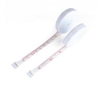 HOMSFOU Cinta Métrica para Coser Retráctil de Plástico Blanco, Mide Superficies Curvas y Se Mantiene en Posición, Set de 1,5 Metros Adecuado para Costura y Manualidades
