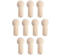 HOMSFOU Clavijas de Madera sin Terminar para Colgar Ropa 51x23x15mm, Paquete de 10 Piezas con Tuerca de Tornillo Incorporada, Ganchos Compactos para Hogar y Organización