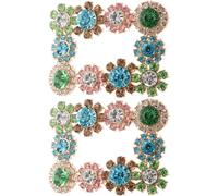 HOMSFOU Clip Decorativo para Zapatos de Mujer Flores y Gemas de Imitación, Adecuado para Bodas y Banquetes, 2 Unidades