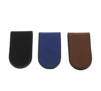 HOMSFOU Clip para Billetes de PU Cuero Sintético, Tarjetero Delgado 3 Piezas en Azul, Marrón y Negro, Organizador para Tarjetas y Cheques, Accesorio Práctico para Cartera Masculina