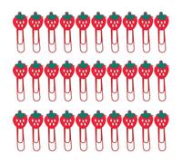 HOMSFOU Clips para Papeleo de Fresa Pvc 30 Unidades, Marcapáginas Coloridos y Creativos, Abrazaderas de Papel para Oficina, Escuela y Papelería, Clips Escolares Diseño Divertido