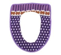 HOMSFOU Cojín para Asiento de Inodoro Morado Lavable con Cintas Autoadhesivas de Gancho y Bucle Funda Cálida y Suave para Baño y Viaje