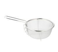 HOMSFOU Colador Redondo de Acero Inoxidable para Freír Mango Plegable Resistente al Calor, Espumadera para Freidora Adecuado para Patatas Fritas, Pollo y Verduras en Cocina Doméstica