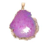 HOMSFOU Colgante De Decorativa Rebanada De Piedra Preciosa Joyería Diy Collar Artesanal