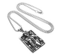 HOMSFOU Collar de Acero Inoxidable con Colgante de Símbolo del Tarot y Micro Incrustación de Circonita, Estilo Hip Hop y Gótico para Hombre, Duradero y Resistente al Desvanecimiento