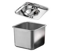 HOMSFOU Contenedor para Condimentos de Acero Inoxidable Cuadrado 18 Cm Tapa Hermética, Tarro Multifuncional para Almacenamiento de Sal, Pimienta y Especias en Cocina y Comedor