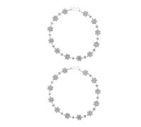 HOMSFOU Correa de Cadena para Bolso Gemas de Imitación y Flores, 2 Piezas de 2 Cm de Ancho, Accesorio Desmontable para Bolso Bandolera, Elegante para Fiestas y Uso Diario