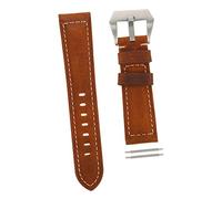 HOMSFOU Correa De Reloj De Auténtico Strap Transpirable y Cómodo Diseño Retro Para Hombres Compatible Smartwatch Instalación Sencilla Profundo