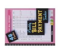 HOMSFOU Cuaderno de Ahorro Presupuestario, Libro de Seguimiento de Gastos Mensuales, Papel, Rosa, Seguimiento Completo de Facturas, Formato de Lista de Verificación, para Gestión