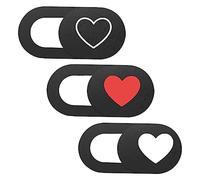 HOMSFOU Cubierta de Cámara Web Deslizante para Laptop y Tablet Diseño de Corazón, Material Abs, Paquete de 3 Piezas para Proteger Tu Privacidad y Seguridad Digital