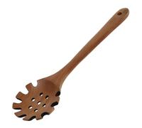 HOMSFOU Cuchara Coladora de Madera de Haya para Fideos, Utensilio de Cocina Ligero y Portátil, Cucharón para Espaguetis Mango Largo, Adecuado para Cocinar y Servir Pasta en Hogar