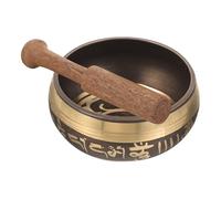 HOMSFOU Cuenco Budista de Cobre para Meditación y Yoga, Cuenco Tibetano de Sonido de 8 Cm con Mazo de 2 Cm, Accesorio para Relajación y Terapia de Sonido en Bienestar Varios estilos