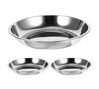 HOMSFOU Cuenco de Acero Inoxidable para Cachorros y Gatos 3piezas, Resistente a Mordeduras y Diseño Poco Profundo, Adecuado para Alimento de Mascotas en Casa