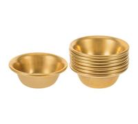 HOMSFOU Cuenco de Cobre para Ofrendas Budistas Mini de Latón 5 Cm, Juego de 8 Unidades, Taza de Agua Ritual para Meditación y Ceremonia en Templo o Altar Doméstico