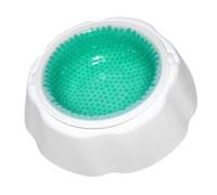 HOMSFOU Cuenco Refrigerante para Mascotas de Plástico Verde, Tazón Refrescante para Perros y Gatos, Comedero de Verano Base Antideslizante para Mantener Agua Fría y Reducir Calor