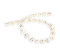 HOMSFOU Cuentas de Concha de Color Claro 8 Mm 26 Piezas Letras del Alfabeto Forma Corazón para Manualidades Pulseras Collares Dijes Iniciales Kit de Amuletos