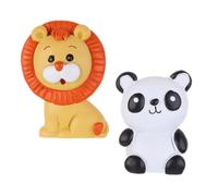HOMSFOU Decoración de Pastel de León y Panda 2 Piezas de Animales Adorno de Resina Resina Decoración de Pasteles Adornos para Tartas para Tarta Interior y Coche