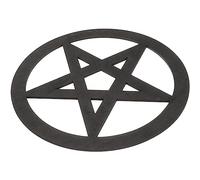 HOMSFOU Decoración para el hogar pentagrama azulejos de madera pentagrama cartel de pared 11 4 pulgadas para tarot wicca altares paganos ritual limpieza limpieza curación negro accesorio de escritorio