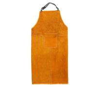HOMSFOU Delantal De Soldador De Cuero Grueso Con Bolsillos Ropa Protectora Soldadura Eléctrica Resistente Abrasiones Y Talla Única Para Talleres Y Trabajos Soldadura Color Naranja