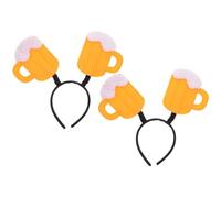 HOMSFOU Diadema Amarilla para Fiesta Oktoberfest, 2 Piezas, Accesorio de Tela Resistente Diseño Jarra de Cerveza, Adecuado para Disfraz y Eventos Temáticos Festivos