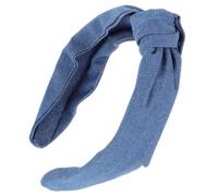 HOMSFOU Diadema Ancha de Mezclilla Oscura Antideslizante para Mujer y Niñas, Accesorios Cabello Nudo Superior, Banda para Pelo Versátil para Uso Diario y Lavado de Cara