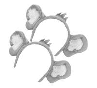 HOMSFOU Diadema de Peluche Orejas de Koala Gris, 2 Unidades, Banda Cabello de Animales, Accesorio para Cosplay y Fiesta, para Actuación Escénica y Decoración de Cumpleaños