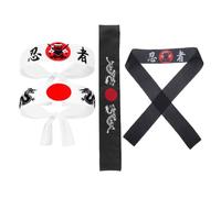 HOMSFOU Diademas Japonesas Ninja para Hombres 4 Piezas, Elásticas y Multifuncionales, Hechas de Poliéster Ajuste Cómodo para Karate y Chef de Sushi