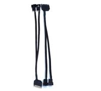 HOMSFOU Divisor de ventilador CPU principal de 1 a 2, 3 PIN y 4 PIN, cable adaptador PWM de 4 pines, cable de extensión para ventiladores de PC, conexiones de alimentación, negro
