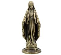 HOMSFOU Escultura católica de la Virgen María en Miniatura María Figura Virgo María Ornamento Católica Estatua Religiosa Católica Estatua del Santo Metal Aleación de Zinc