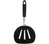 HOMSFOU Espátula de Silicona Negra Portátil para Cocina Diseño Antideslizante y Resistente al Calor, Utensilio Multifunción Adecuado para Freír y Wok