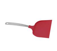 HOMSFOU Espátula para Pizza y Tartas Multifunción Mango de Acero Inoxidable, Pala Ancha de Nylon Rojo Resistente, Utensilio de Cocina Práctico para Pastelería y Hogar