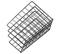 HOMSFOU Estante De Almacenamiento De Metal para Correo 3 Ranuras Soporte Multiusos Galvanizado Organizador para Escritorio y Revistas Negro