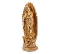 HOMSFOU Estatua De Nuestra Señora De Guadalupe Decoración Mexicana Estatua De La Virgen Decoración Católica Figura Cristiana Escultura De La Virgen De Resina Pórtico Dorado
