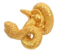 HOMSFOU Estatua de Serpiente de Resina Dorada Modelado Realista, Decoración de Escritorio Estilo Chino para Bonsái y Hogar, Figura Artesanal Resistente al Desgaste