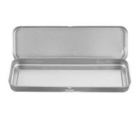 HOMSFOU Estuche MetáLico Para LáPices Caja Rectangular De Almacenamiento Para Papelería Escolar DiseñO Frosted Ideal Para Estudiantes Plata 20.5X6X2 Cm