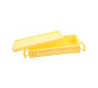HOMSFOU Estuche Organizador de Lápices de Plástico Amarillo Apilable