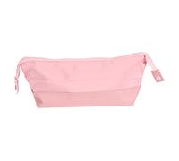 HOMSFOU Estuche Porta Lápices Rosa de Poliéster, Portátil y Grande | Organiza Lápices, Fácil de Limpiar, para Maquillaje o Papelería, Uso Diario, Formato Compacto