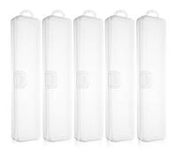 HOMSFOU Estuche Transparente para Guardar Brochas de Maquillaje y Pajillas, 5 Piezas, Gran Capacidad, Material Pp, Solución Versátil para Viaje y Fácil de Transportar