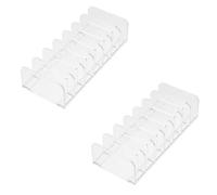 HOMSFOU Expositor de Maquillaje Acrílico Transparente 7 Compartimentos Pequeño 2 Piezas Soporte Organizador para Sombras de Ojos Polvos y Cosméticos de Mesa para Uso Doméstico