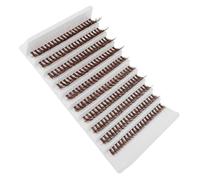 HOMSFOU Extensiones de Pestañas Postizas Marrones en Grupos Individuales, 10 Series, Fibras Finas y Rizadas, Naturales y Ligeras para Maquillaje y Uso Diario