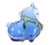 HOMSFOU Figura de Caballo Pequeña Adorno de Escritorio de Caballo Azul de Vidrio Mini Figura de Animal del Zodíaco Chino Artesanal Soplado a Mano Fácil de Limpiar 2026 y Feng Shui