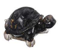 HOMSFOU Figura de Tortuga de Resina con Base Plana y Grava de Cristal, Adorno de Mesa para Festivales, Regalos y Hogar