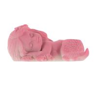 HOMSFOU Figura Resistente a Deformaciones y Desvanecimiento de Sirena de Resina Rosa Pequeña y Encantadora para Decoración de Espacio Exterior para Hogar u Oficina