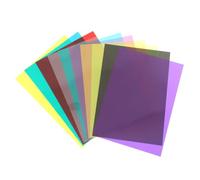 HOMSFOU Filtros de Iluminación Fotográfica PVC 10 Láminas Transparentes Colores para Iluminación Creativa, Profesionales de Fotografía, Diseño Teatral y Video, Tamaño 0,3x210x297 Mm,